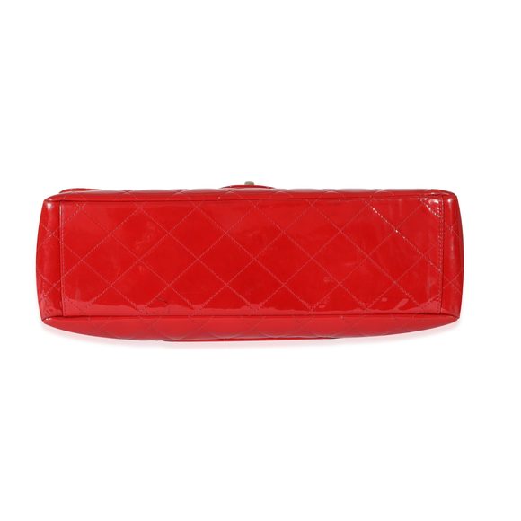 Chanel Red Patent Maxi Single Flap Bag - Picture 6 of 8